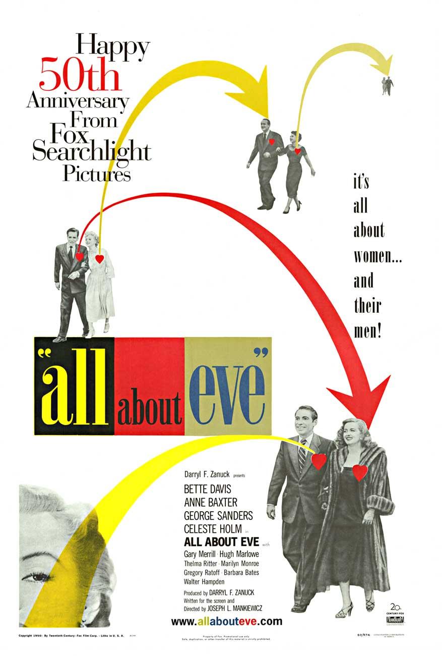 Portrait Print di Unknown - "All About Eve" - Poster originale del 50° anniversario del film