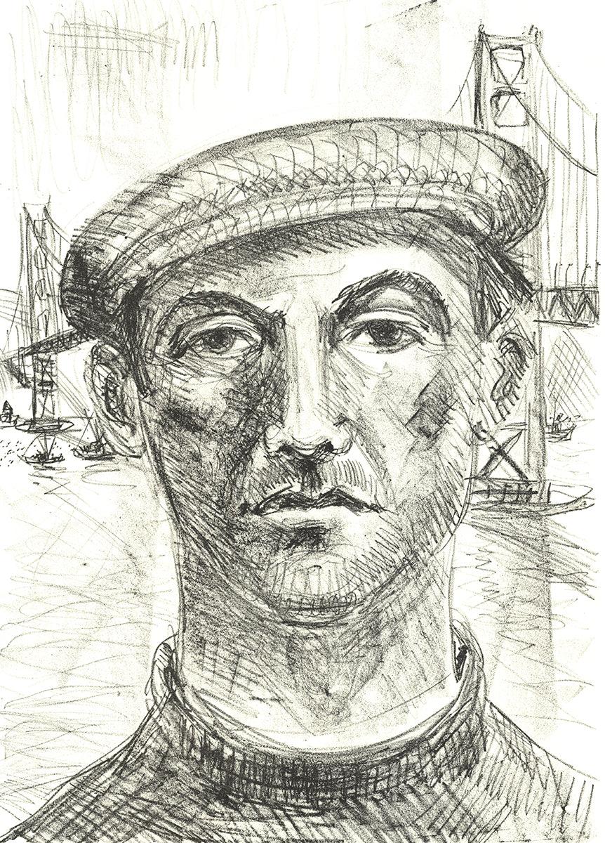 Allan Curan 'Portrait' 1968- Offset Lithograph- Signed 1