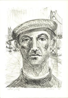 Allan Curan 'Portrait' 1968- Offset Lithograph- Signed