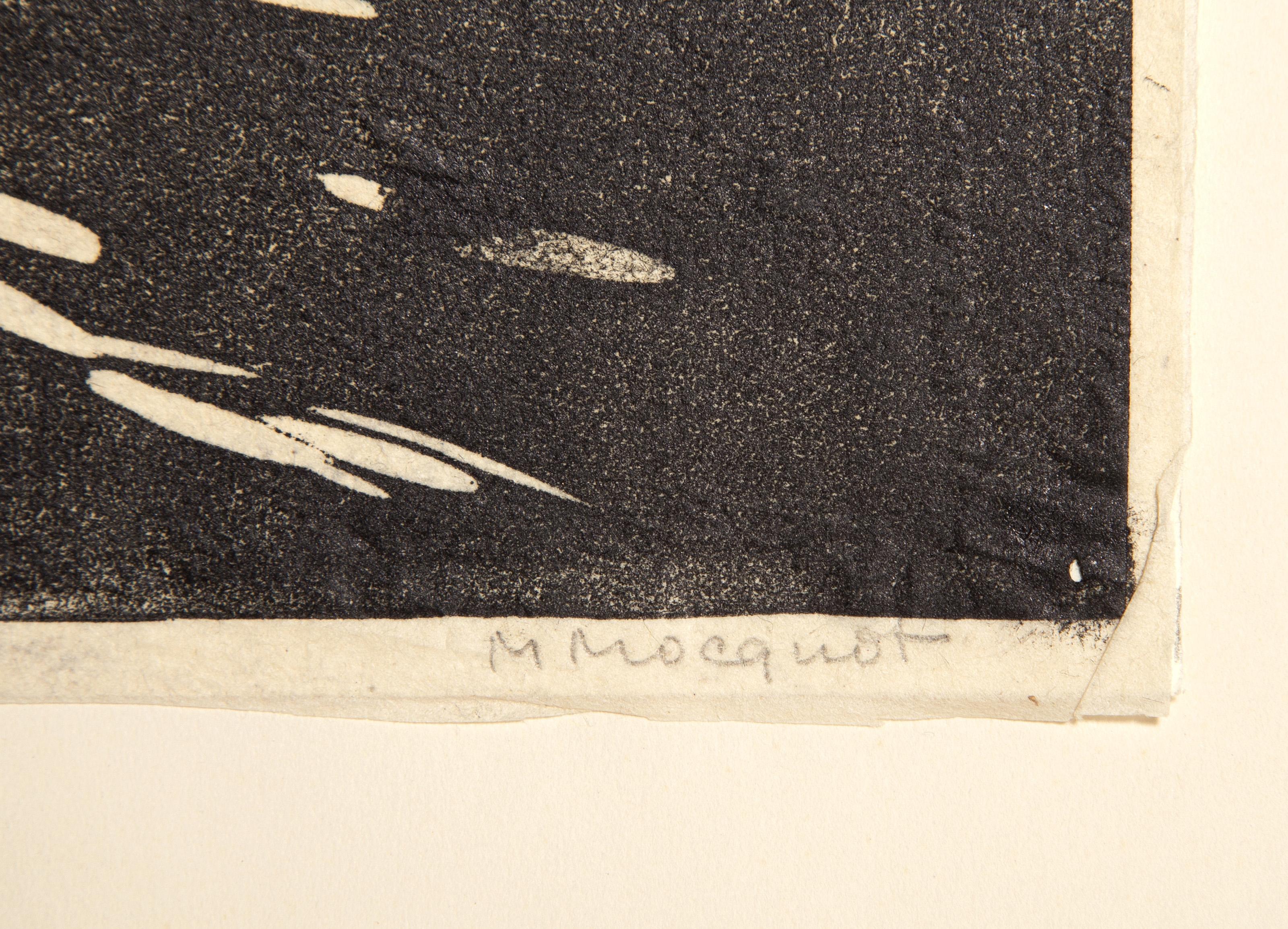 Alleyway, Modern Woodblock by Magdeleine Mocquot For Sale 3