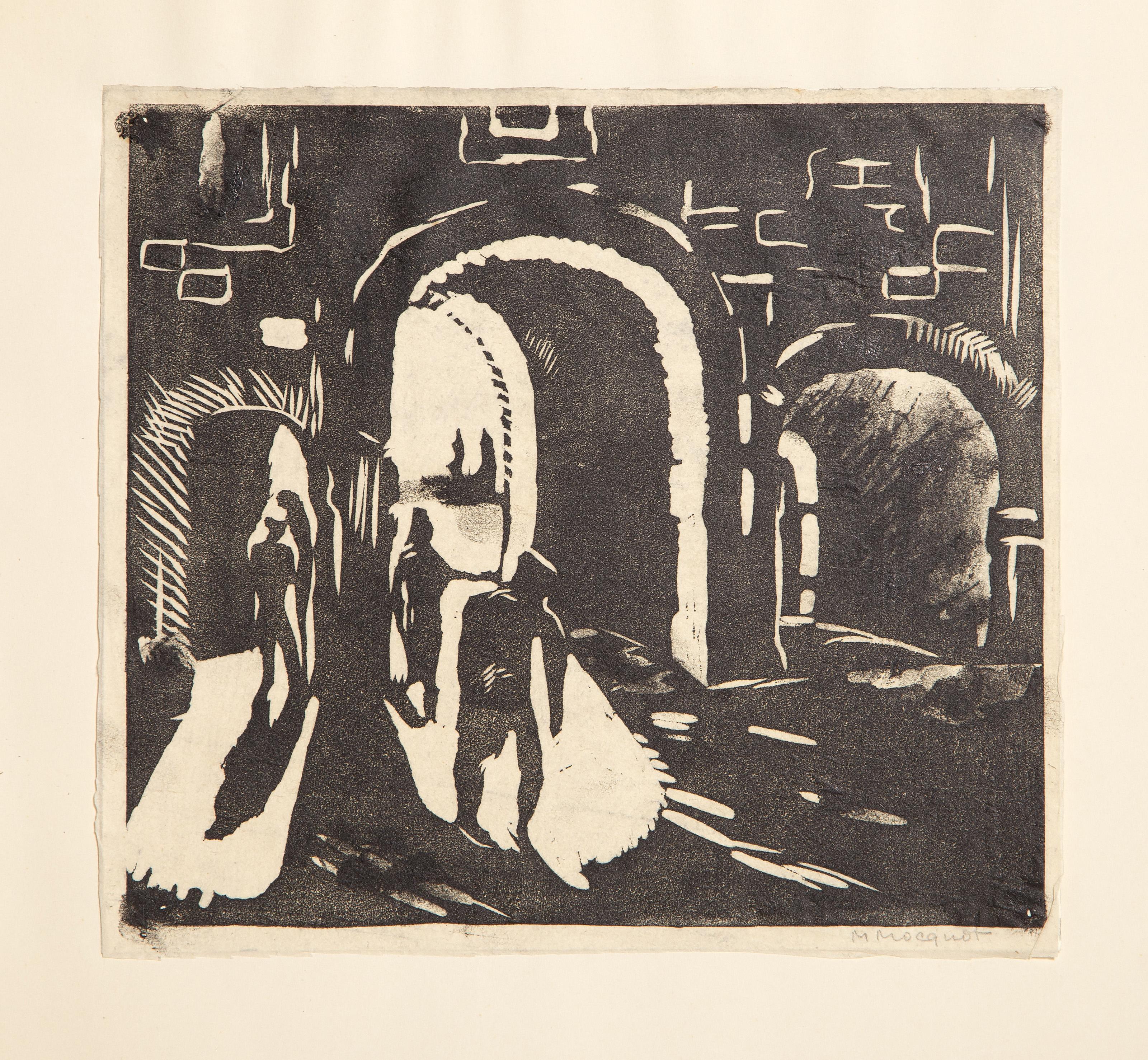 Vicolo, Woodblock moderno di Magdeleine Mocquot