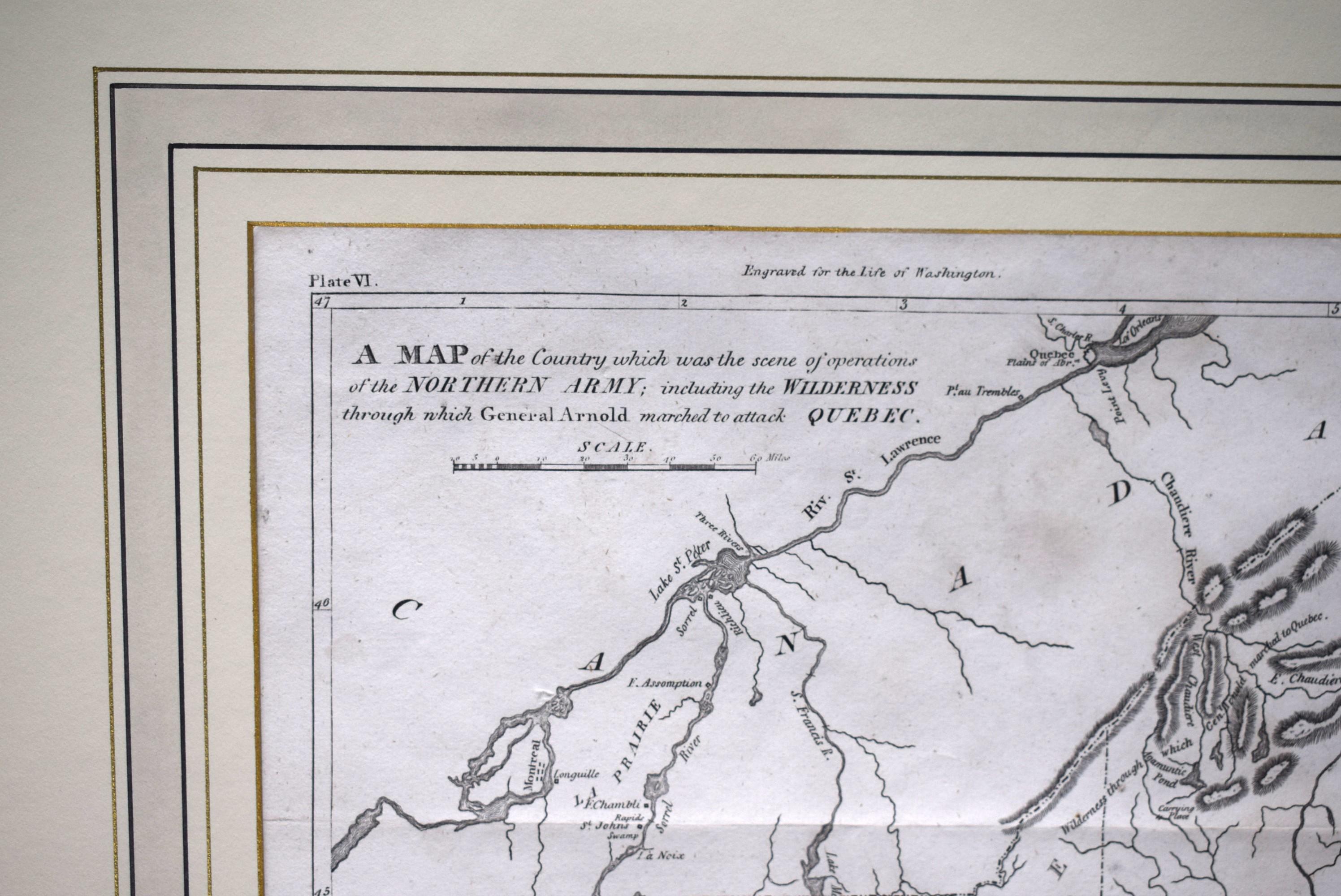 A Map Of The Country Which Was The Scene Of Operations Of The Northern Army: Including The Wilderness Through Which Gerneral Arnold Marched To Attack Plate VI

Map Sz: 11
