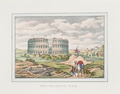 Anfiteatro en Jemm - Litografía original - 1846