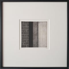 Amsterdam III ed 12/50 black-white canal house facade aquatint etch print