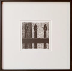 Amsterdam X ed 28/50 black-white canal house facade aquatint etch print