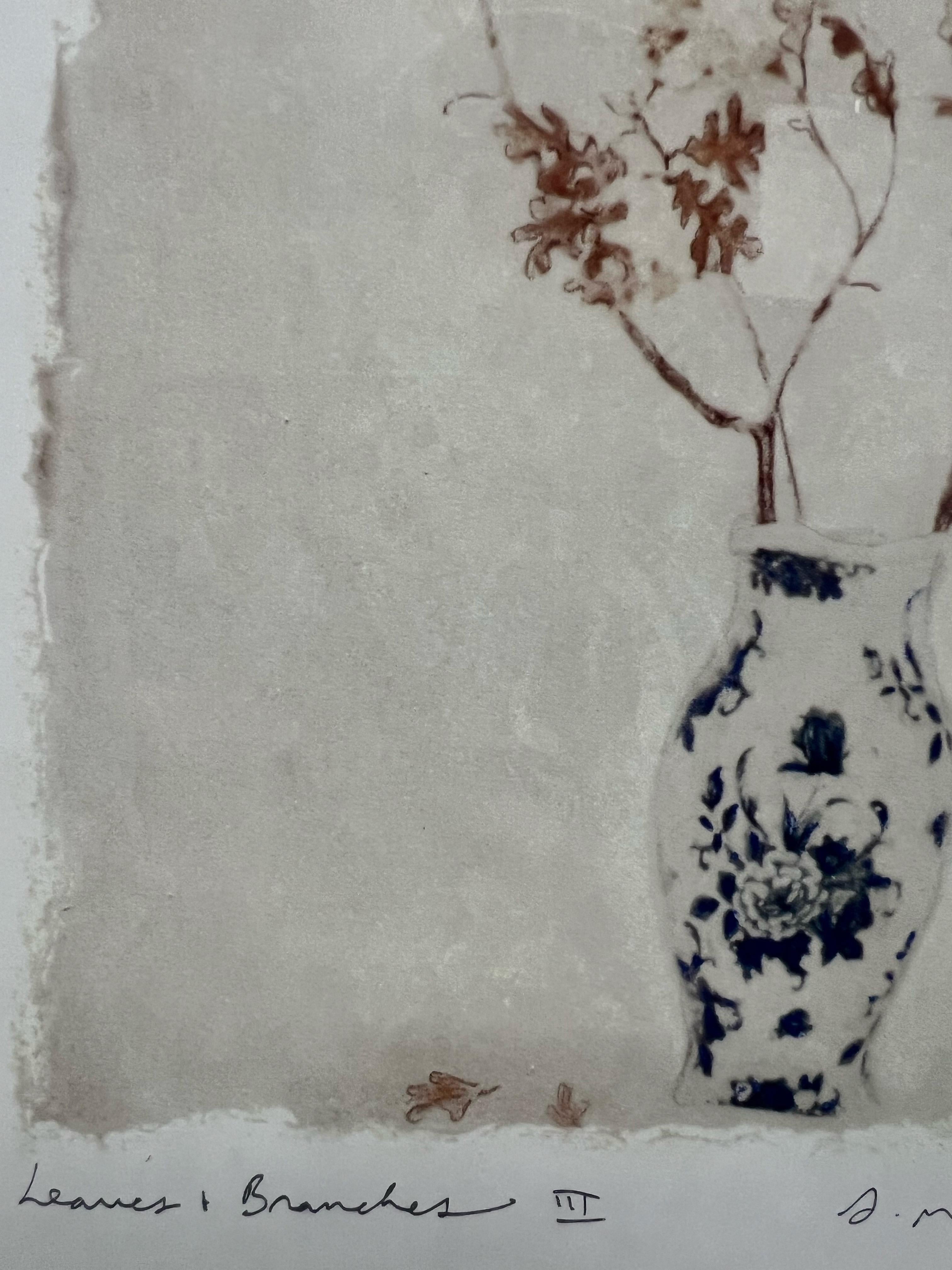 Amy Melious Leaves and Branch Series - Ensemble de quatre estampes botaniques signées en vente 6