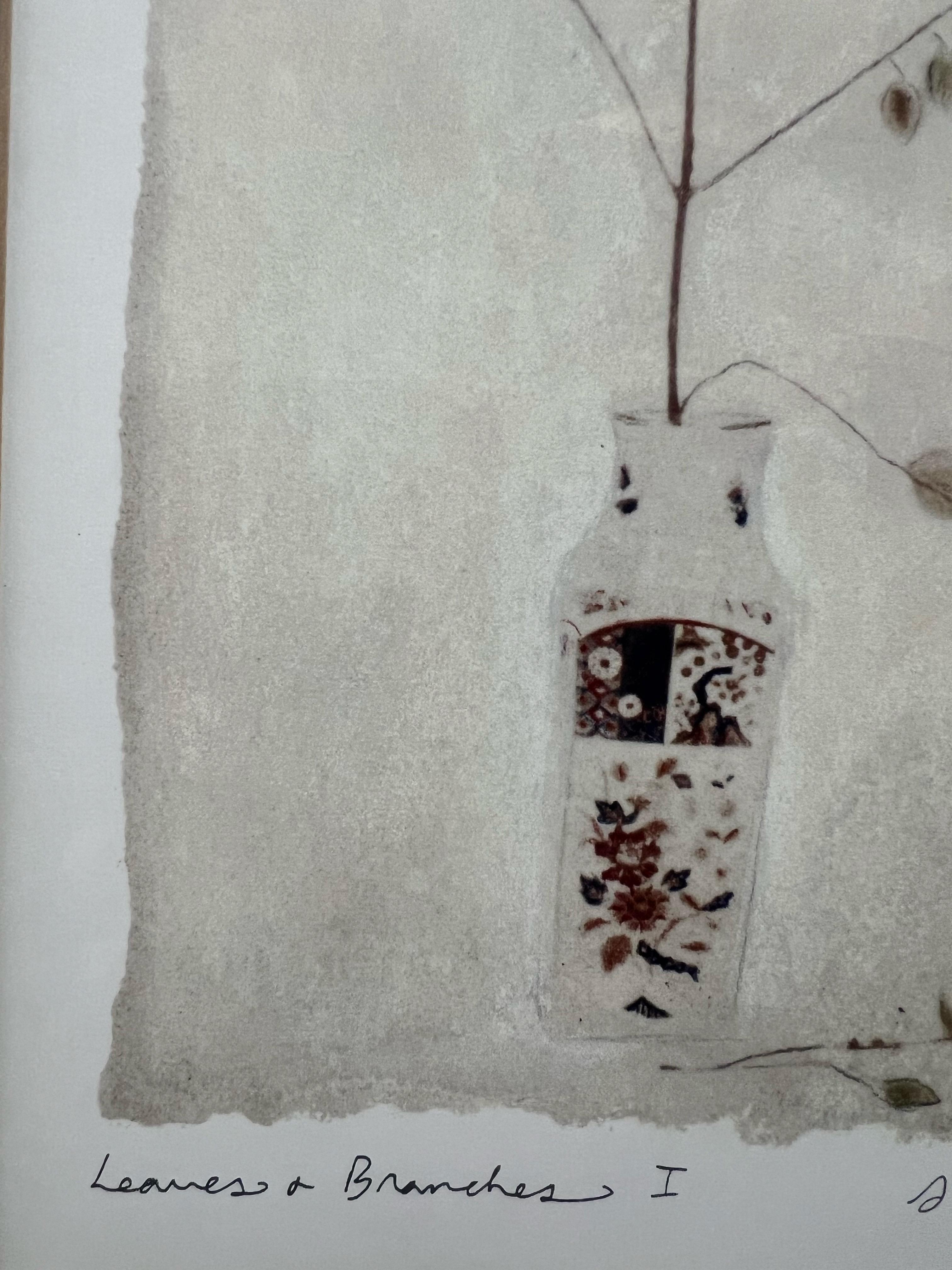 Amy Melious Leaves and Branch Series - Ensemble de quatre estampes botaniques signées en vente 2