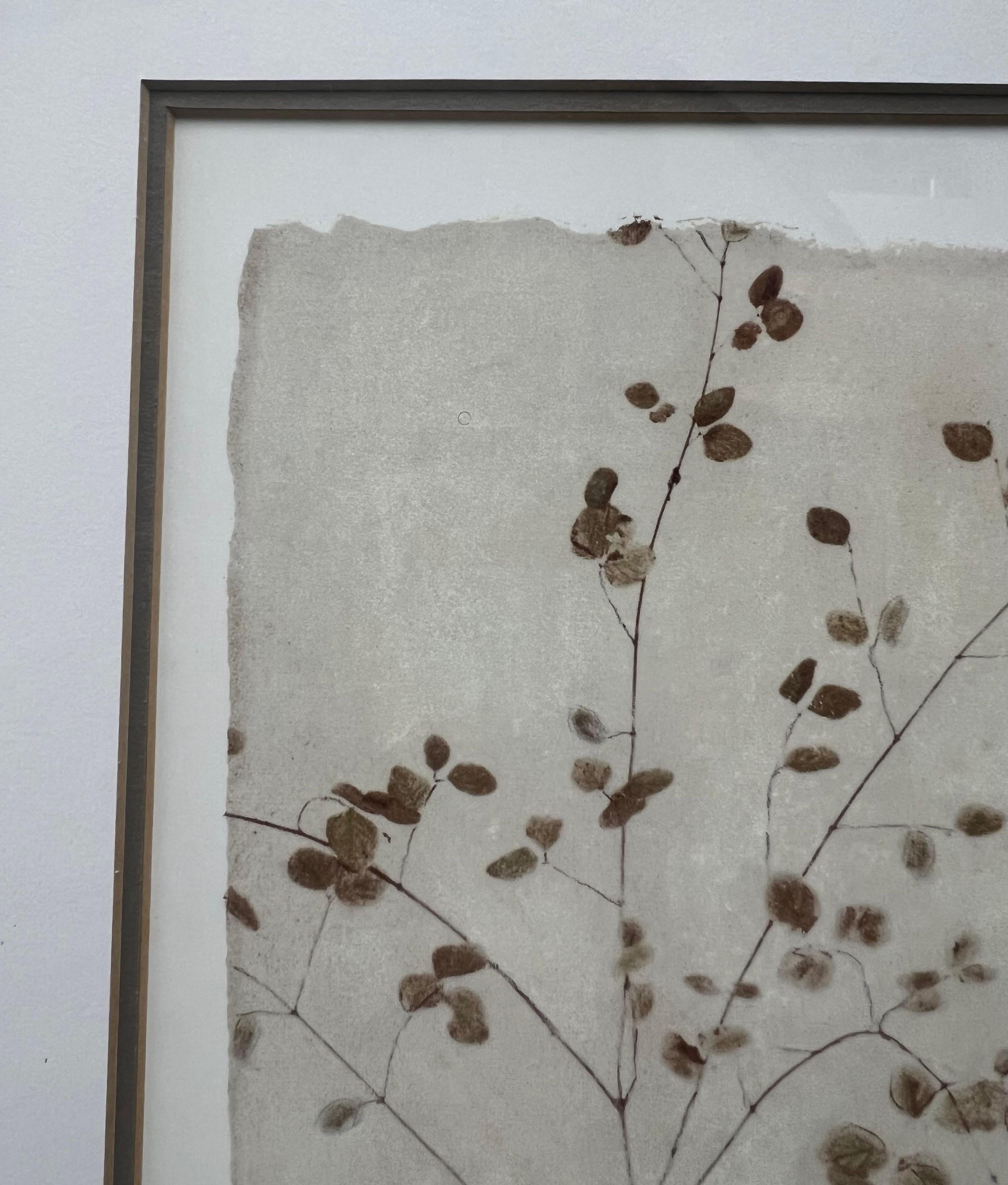 Amy Melious Leaves and Branch Series - Ensemble de quatre estampes botaniques signées en vente 3