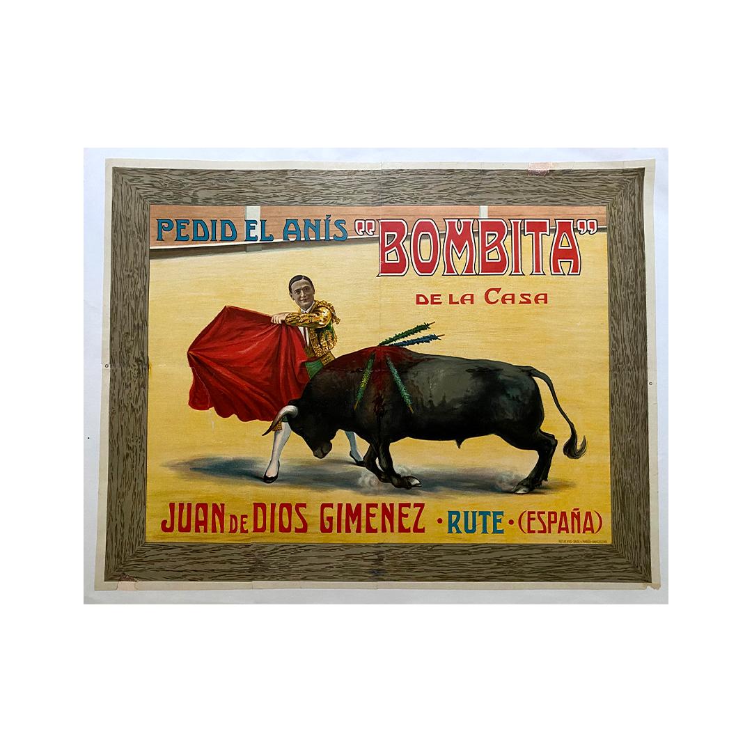 Affiche espagnole originale Bullfighting Corrida Pedid el anis Bombita de la Casa en vente 1