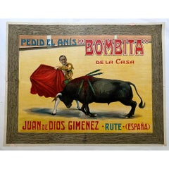 An original Spanish poster Bullfighting Corrida Pedid el anis Bombita de la casa