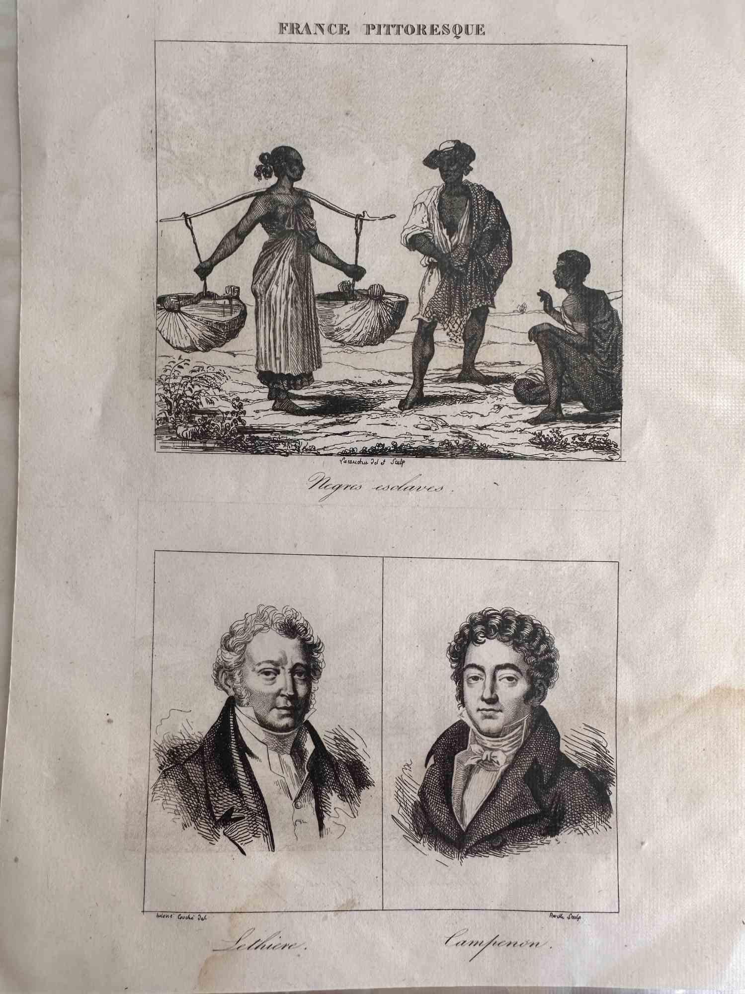 Unknown Figurative Print - Ancient Costume - Lithograph - Late 19th century