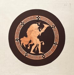 Ancient Etruscan Greek vase painting. Early 19th century engraving, 1808