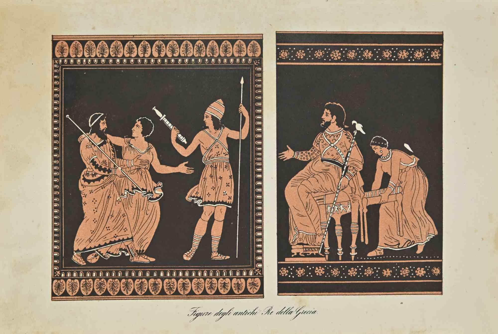 Ancient Greek Kings  - Lithograph - 1862