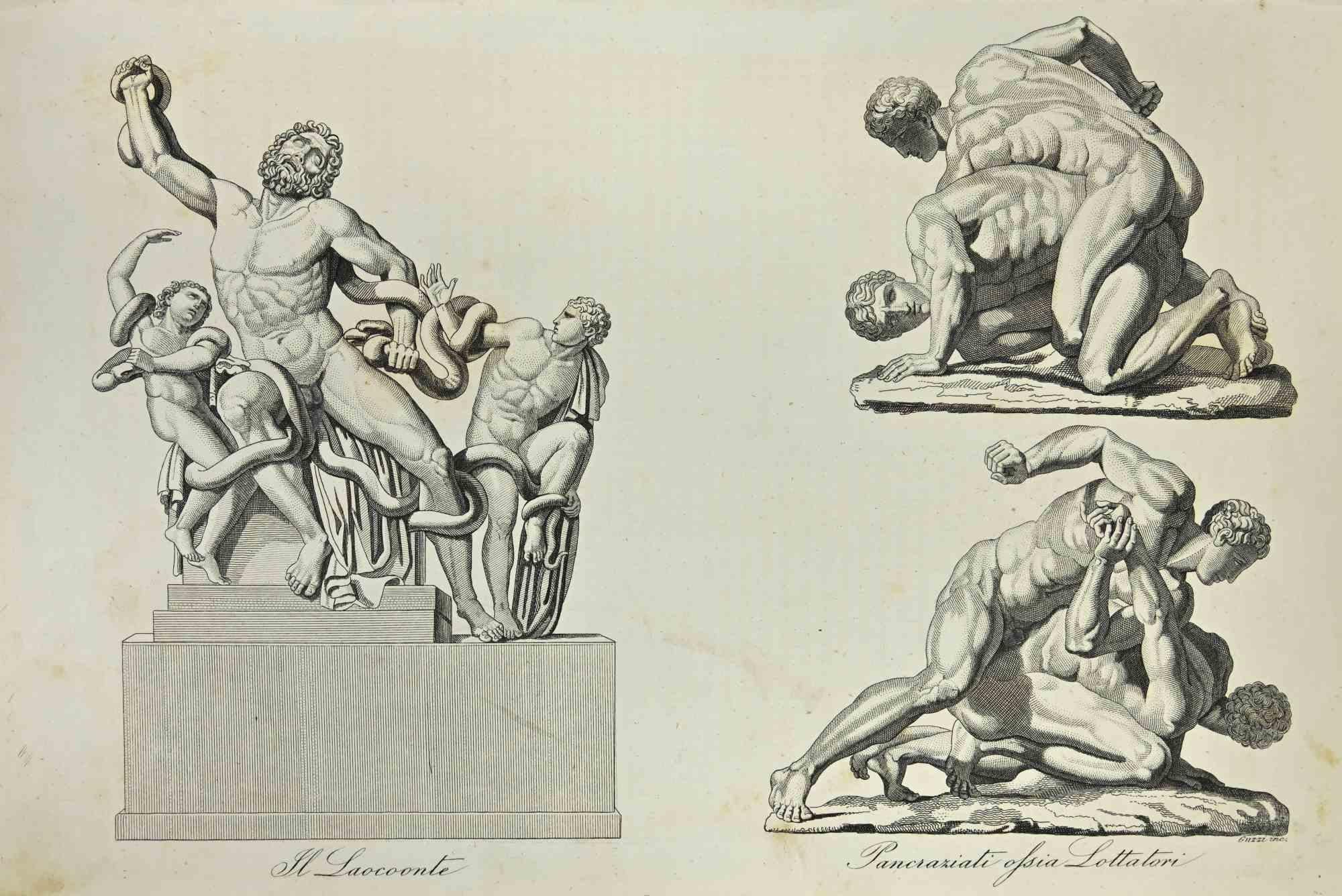 Unknown Figurative Print - Ancient Greek Sculptures - Lithograph - 1862