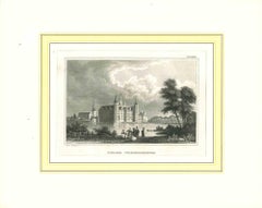 Ancienne statue de Schloss Friederichsburg - Lithographie sur papier - Début du 19ème siècle