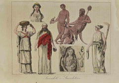 Antike Priester und Priesterinnen - Lithographie - 1862