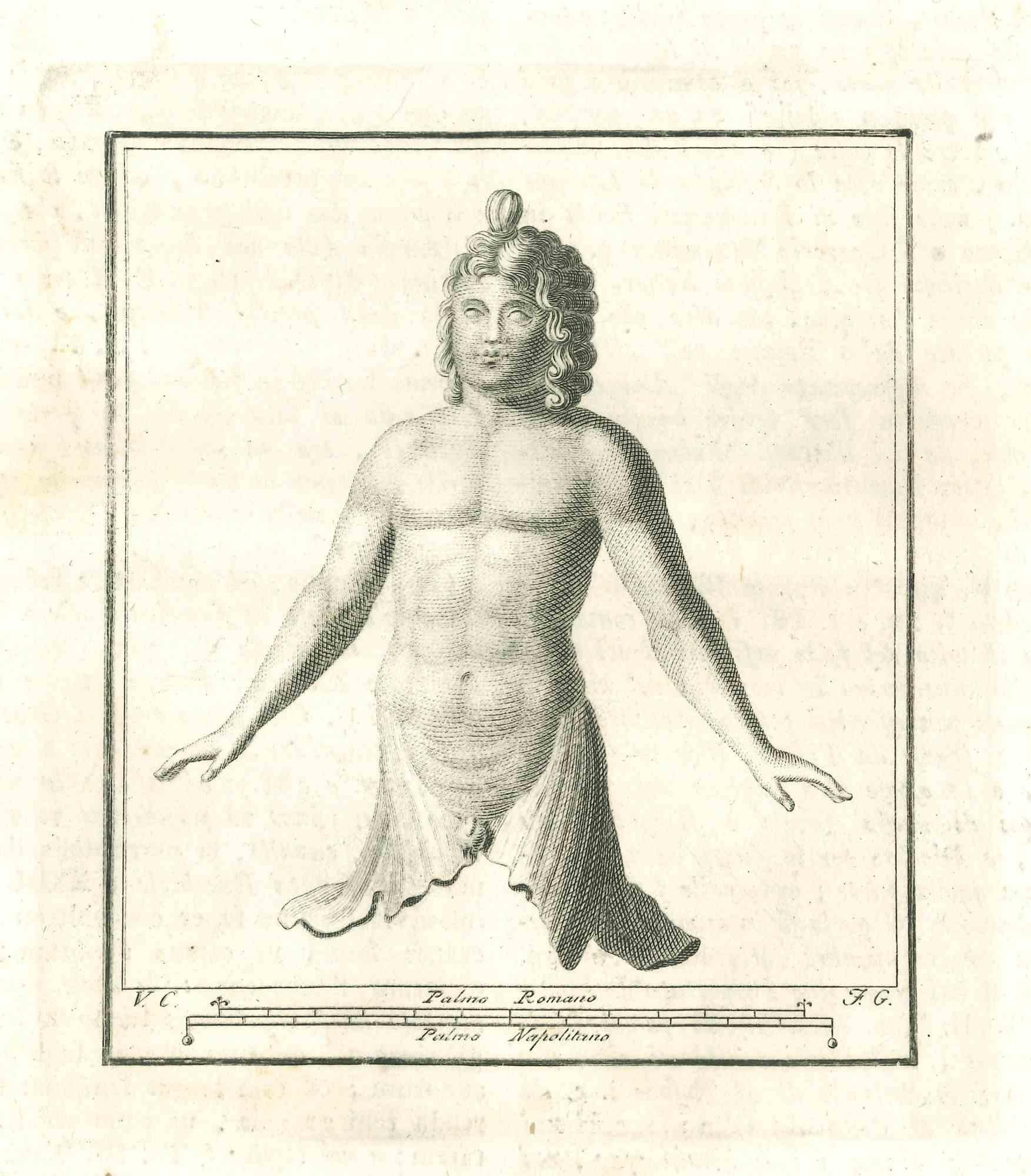 Unknown Figurative Print – Antike römische Büste - Original-Radierung - 18. Jahrhundert