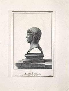 Ancient Roman Bust - Original Etching - 18th Century