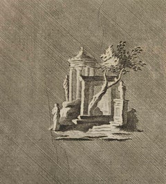 Antiker römischer Tempel – Radierung verschiedener Autoren – 18. Jahrhundert