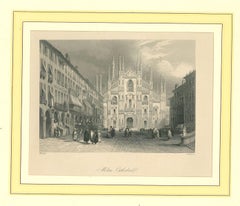 Antikes Weinreben des Mailänder Domes - Originallithographie - Mitte des 19. Jahrhunderts