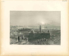 Ancienne vue d'Alexandrie - Lithographie originale - Milieu du 19e siècle