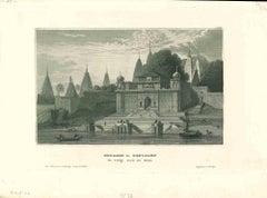 Antike Ansicht von Benares - Originallithographie - frühes 19. Jahrhundert