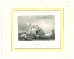 Ancient View of Castle Ischia - Original Lithograph on Paper - Mid-19th Century