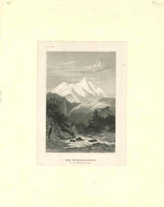 Ancient View of Der Grossglockner - Original Lithograph - 19th Century