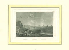 Ancient View of Florence - Original Lithograph on Paper - 19th Century