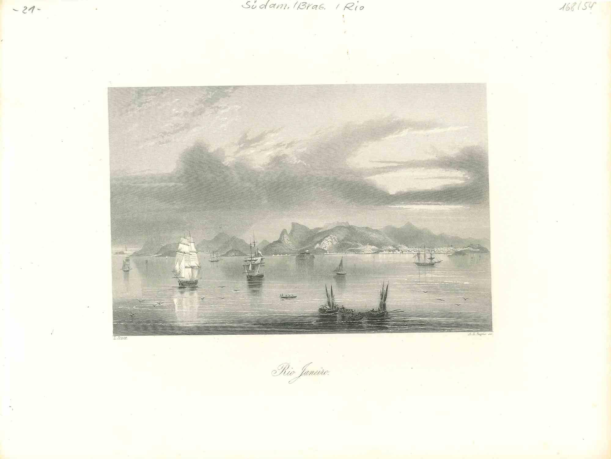 Unknown Figurative Print - Ancient View of Havannah - Original Lithograph - Early 19th Century