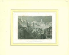 Ancient View of Jerusalem - Original Lithograph - Half of the 19th Century