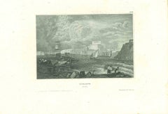 Ancient View of La Valetta - Original Lithograph - Early-19th Century