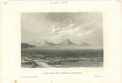 Ancient View of Lake Managua - Original Lithograph - Early 19th Century