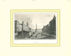Antike Ansicht von Lintz - Originallithographie - Mitte des 19. Jahrhunderts