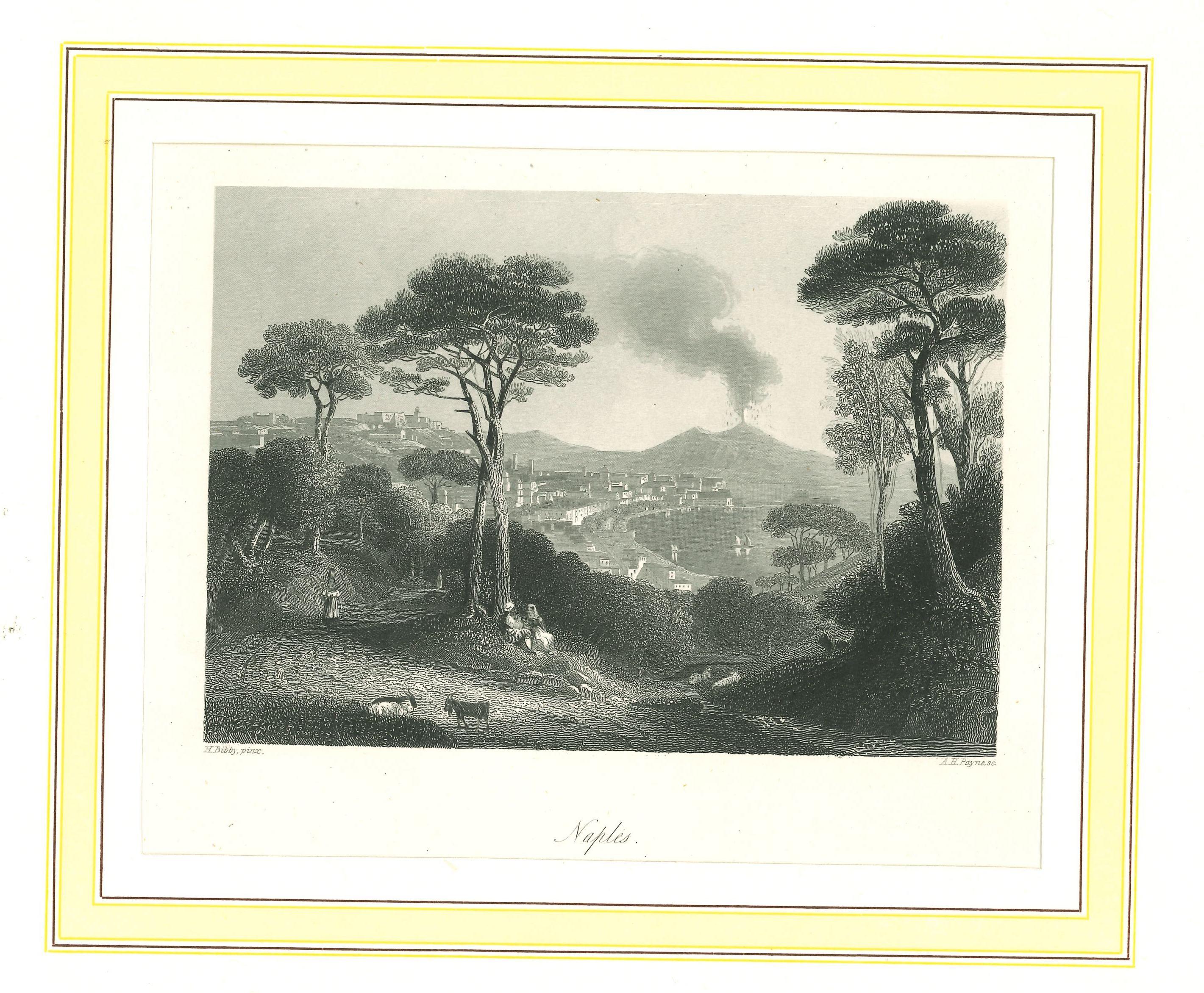 Ancient View of Naples - Original Lithograph on Paper - 1850