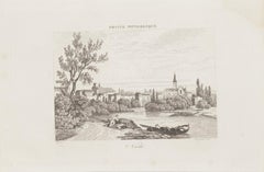 Ancient View of Niort - Original Etching - 19th Century