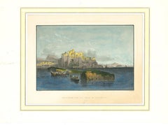 Ancient View of Pozzuolo - Original Lithograph on Paper - 19th Century