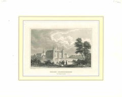  Ancienne vue de Schloss Friederichsburg - Lithographie sur papier - Début 1800