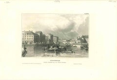 Ancient View of Stockholm - Original Lithograph - Mid-19th Century