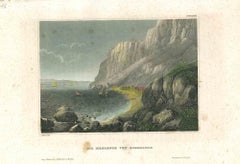 Antike Ansicht des Hafens von Gibraltar - Originallithographie - Mitte des 19. Jahrhunderts