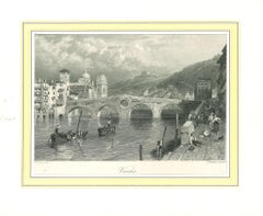 Ancient View of Verona - Lithograph on Paper - 19th Century