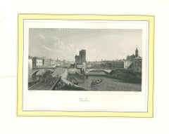 Ancient View of Verona - Lithograph on Paper - 19th Century