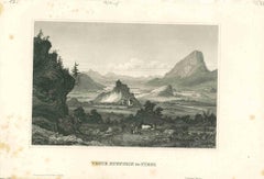 Antica veduta di Veste Kufstein - Litografia originale su carta - Metà del XIX secolo