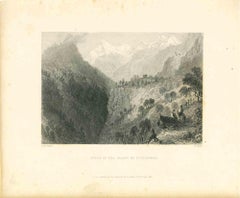 Ancient View ofValley of St. Nicholas - Original Lithograph - Mid-19th Century