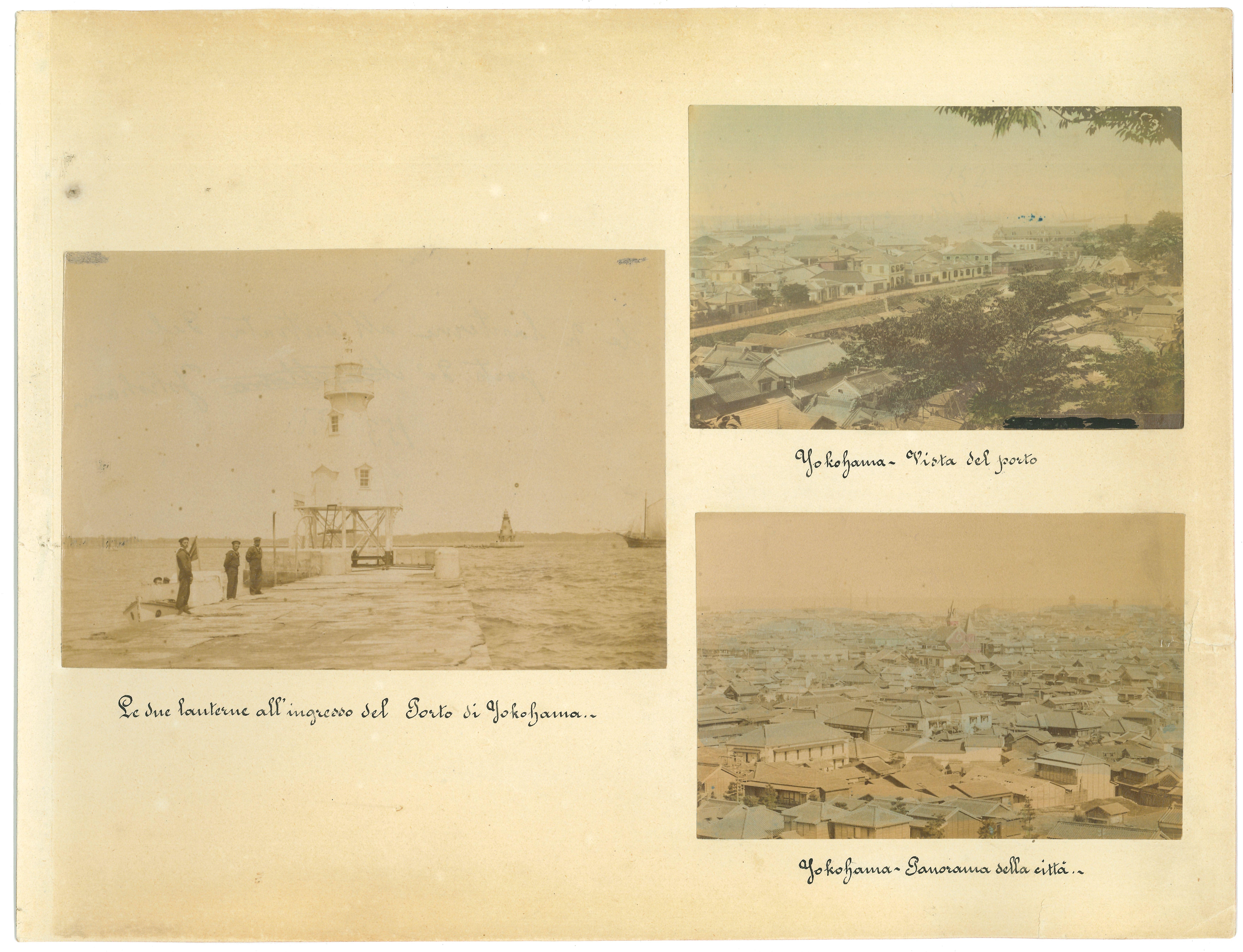 Antiche vedute di Yokohama - Stampe all'albumina d'epoca - Anni 1890