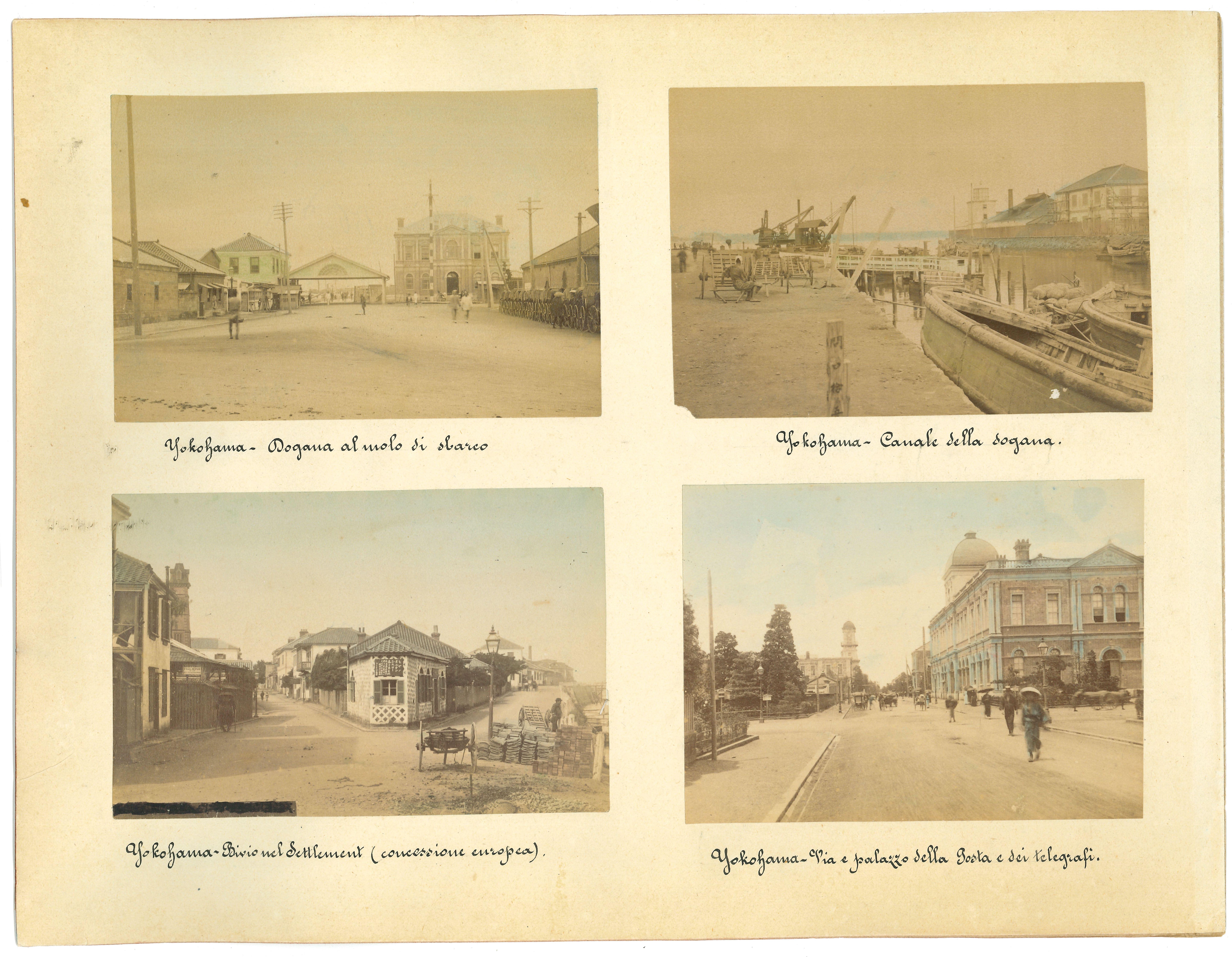 Antike Ansichten von Yokohama - Vintage Albumendrucke - 1890er Jahre