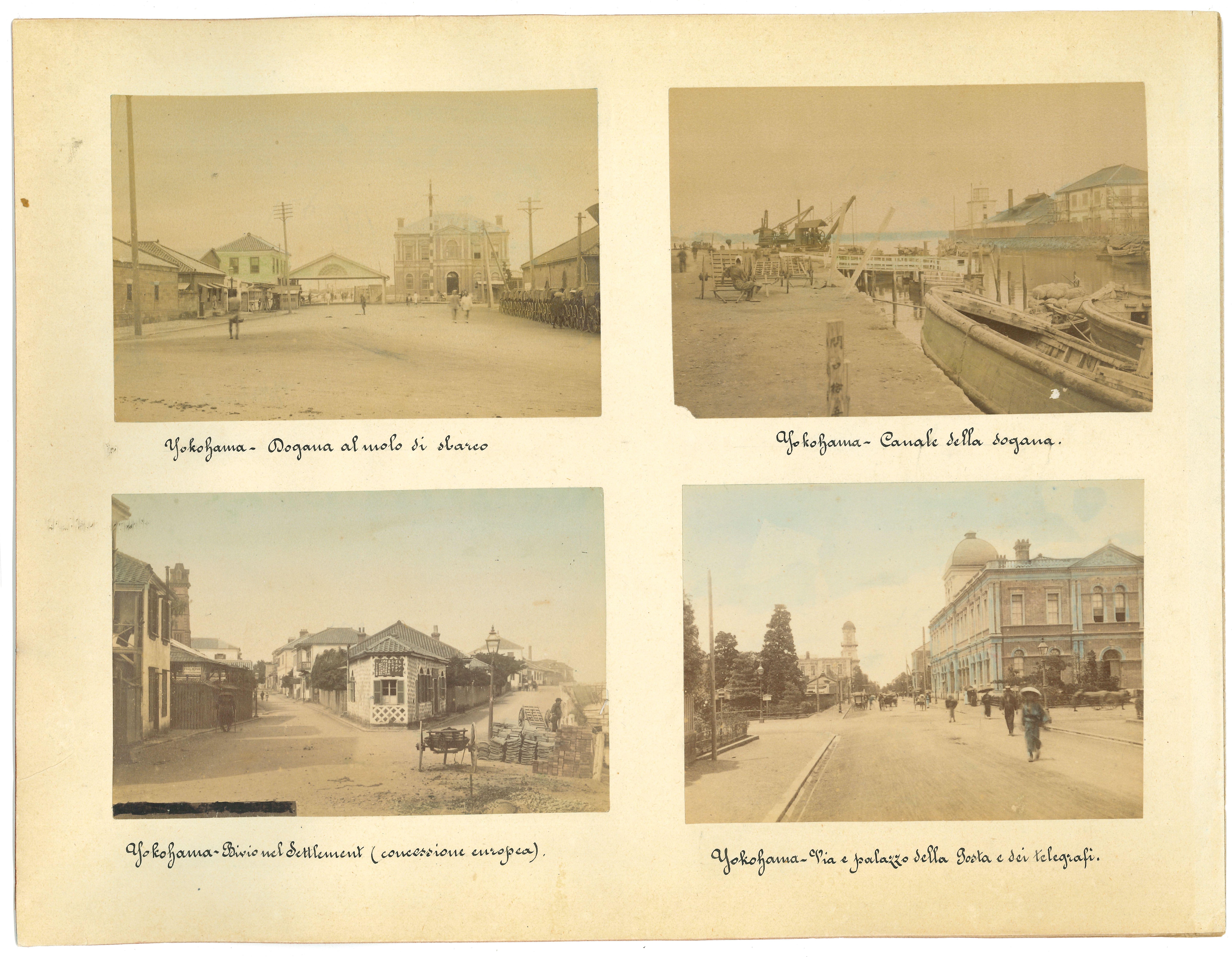Figurative Print de Unknown - Vistas Antiguas de Yokohama - Vintage Albumen Prints - 1890s