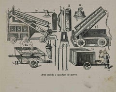 Antike Waffen und Kriegs Maschinen – Kostüme  - Lithographie - 1862