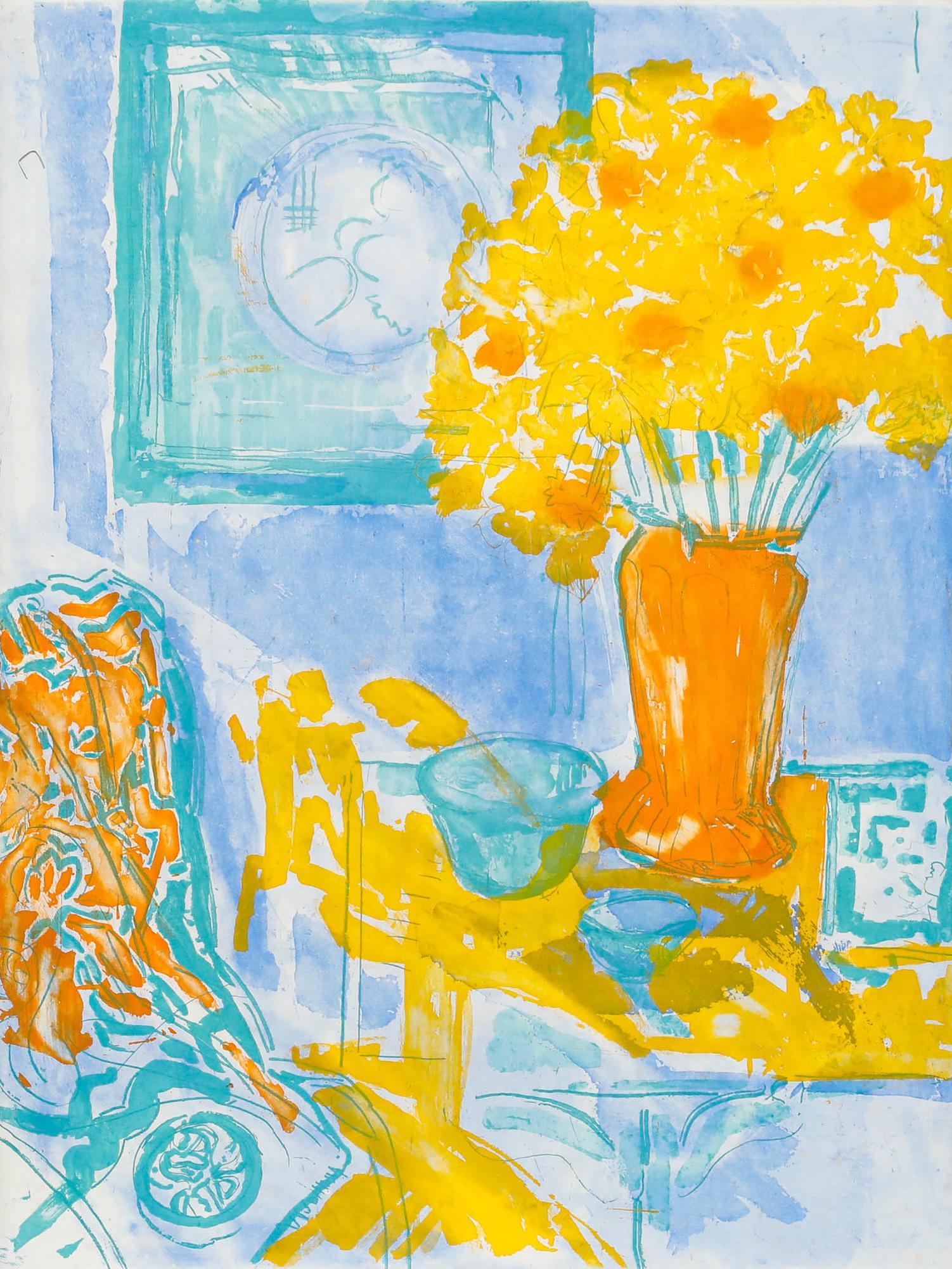Andrea Tana (b.1942) - Framed 20th Century Lithograph, Still Life of Daffodils - Print by Unknown