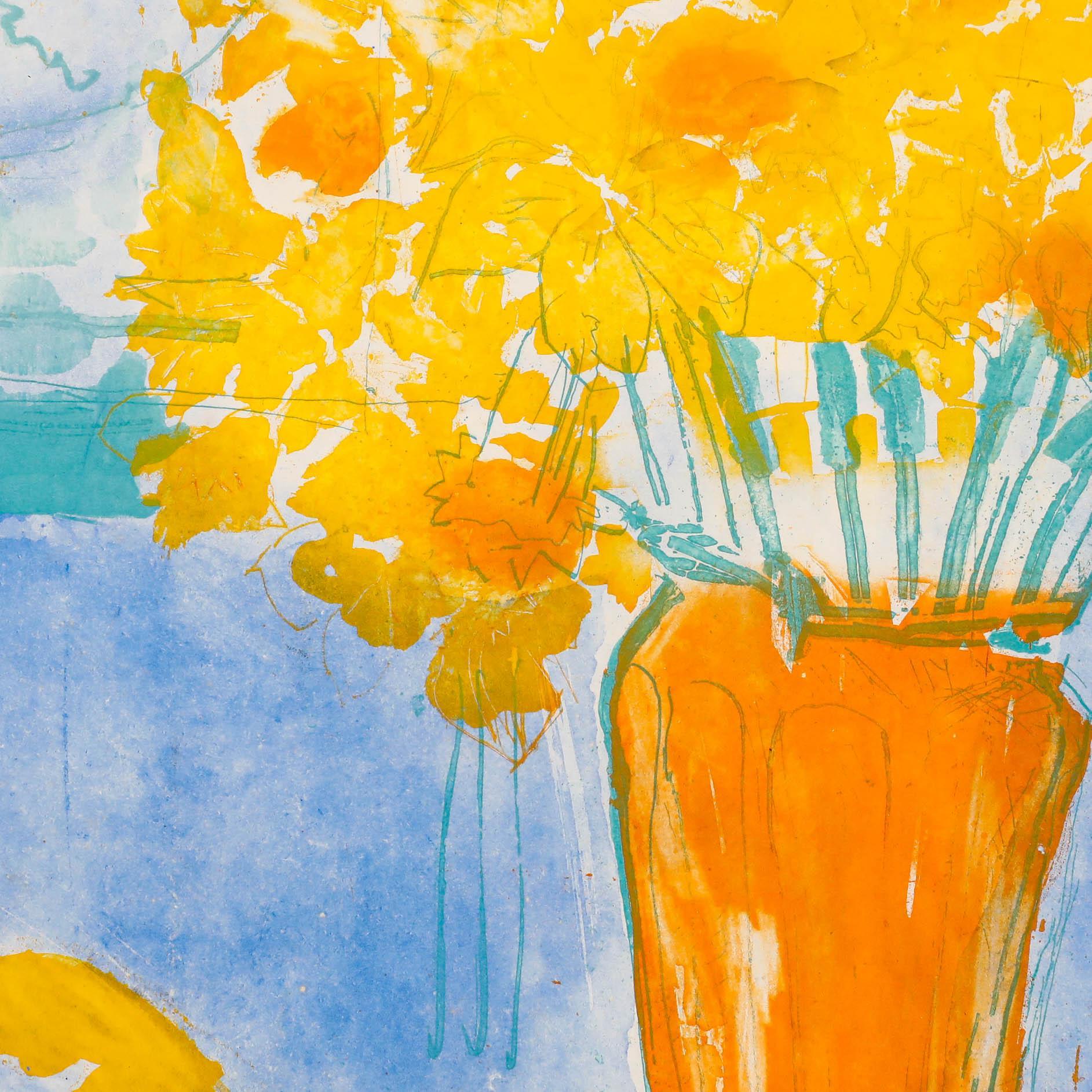 Andrea Tana (b.1942) - Framed 20th Century Lithograph, Still Life of Daffodils For Sale 1